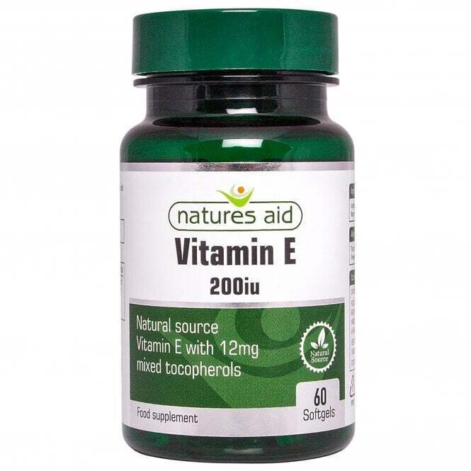 Vitamin E (Vitamin E) 200iu 60 capsules NaturesAid - Nutra Best Europe