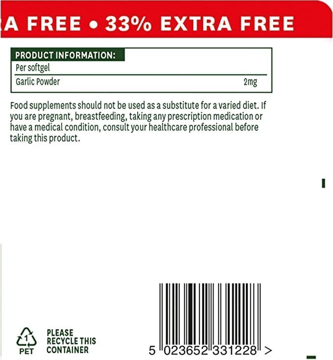 Чесън без мирис перли (Odourless Garlic Pearls) 120 меки капсули NaturesAid - Feel You