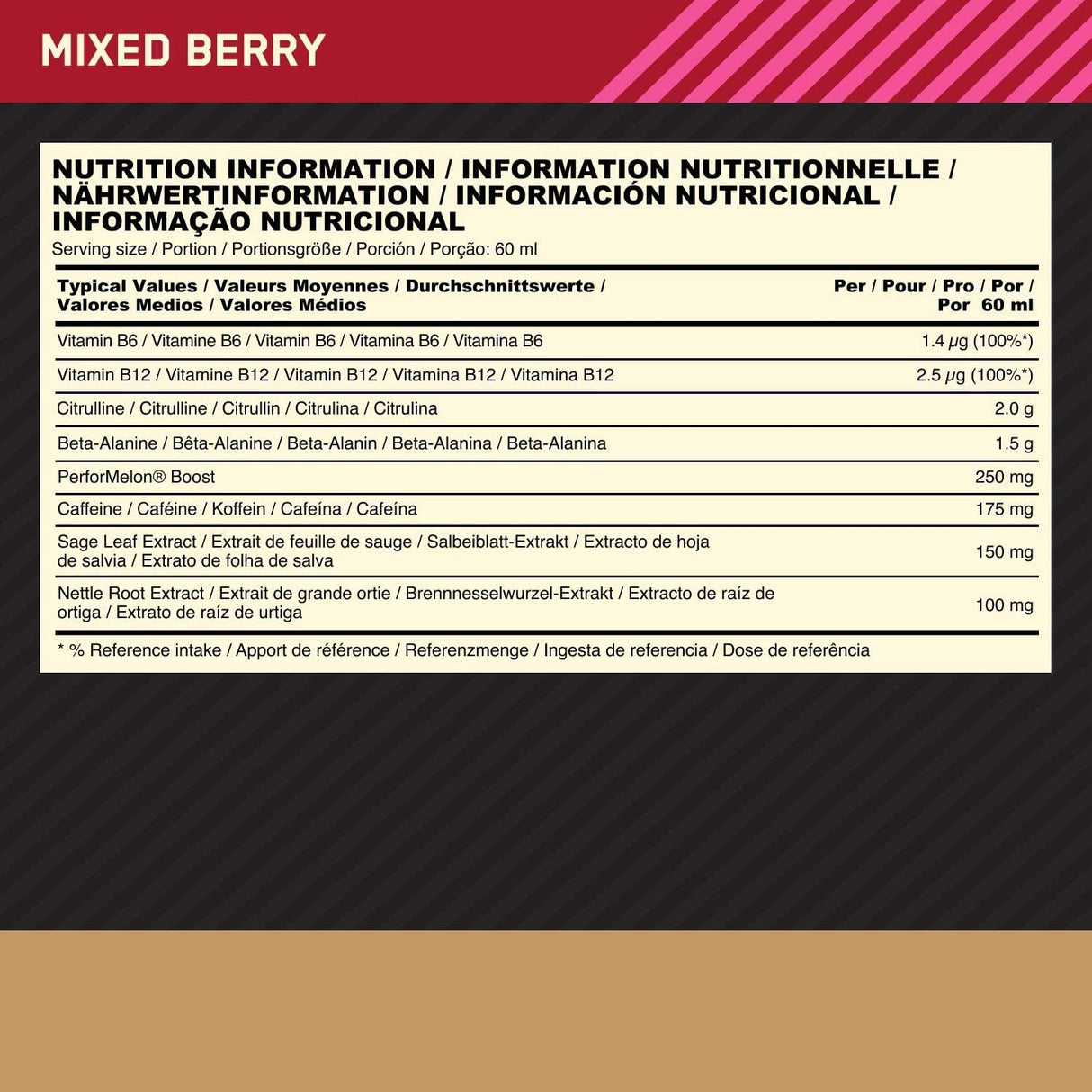 Gold Standard Pre-Training Shot Box / 12 x 60 ml