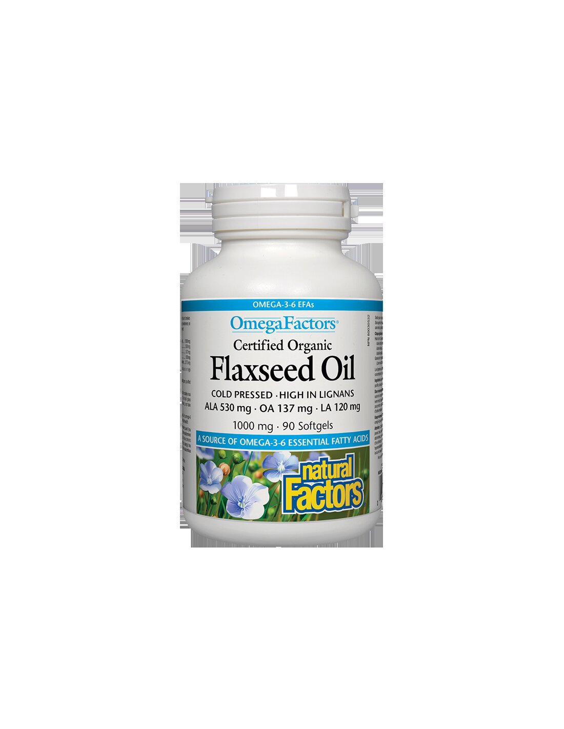 Flaxseed Oil - Ленено масло 1000 mg, 90 софтгел капсули Natural Factors - Feel You