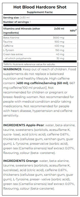 Heißes Blut Hardcore Shot Box / 12 x 60 ml