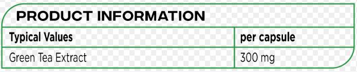 Grüner Tee 300 mg - 100 Kapseln