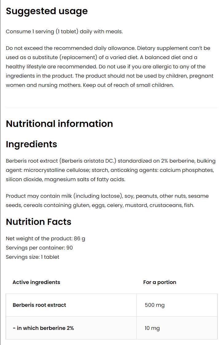Berberin 500 mg 90 Tabletten