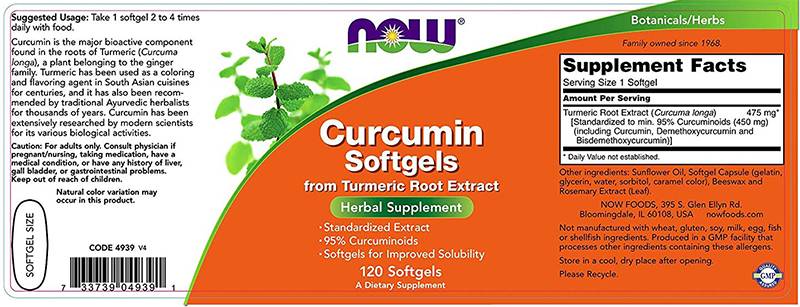 Kurkuma curcumin Softgele 475 mg - 60 Softgele