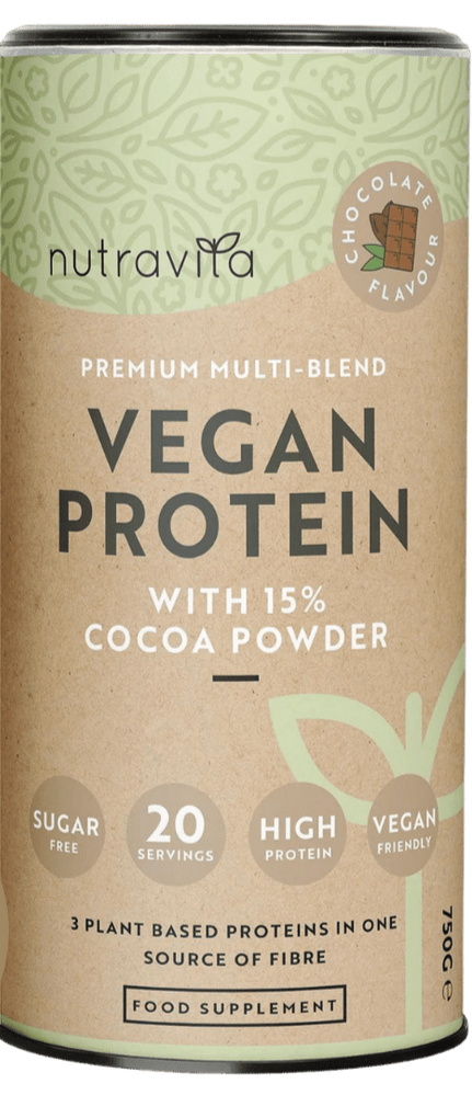 Veganes Protein + Enzyme - 750 g (Schokolade) <tc>Nutravita</tc>