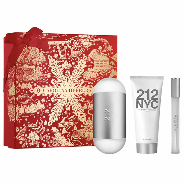 <tc>CAROLINA HERRERA</tc> 212 Nyc Eau De Toilette Spray 100ml Set 3 Stück
