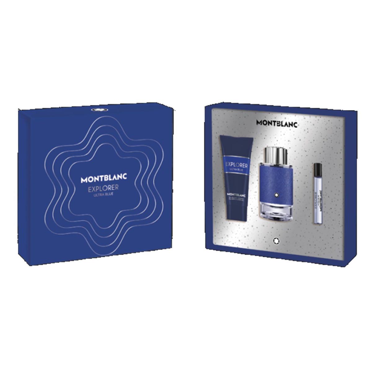 <tc>MONTBLANC</tc> Explorer Blue Eau De Parfum Pour Homme 100 ml Spray Balsamo After Shave 150 ml Miniatura 4 5 ml