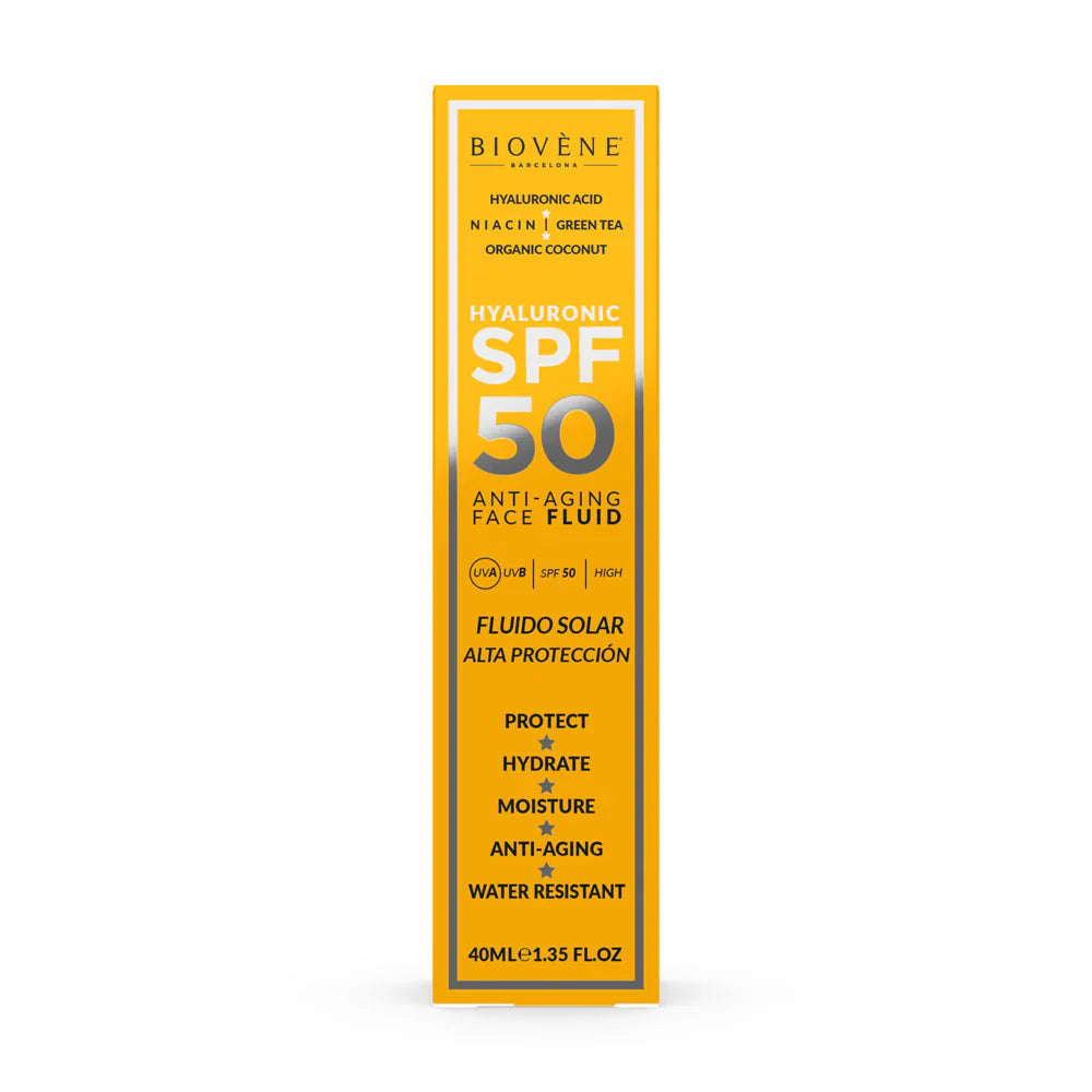 Feuchtigkeitsspendende Gesichtscreen -SPF 50 mit Anti -Aging -Hyaluronsäure - 40 ml