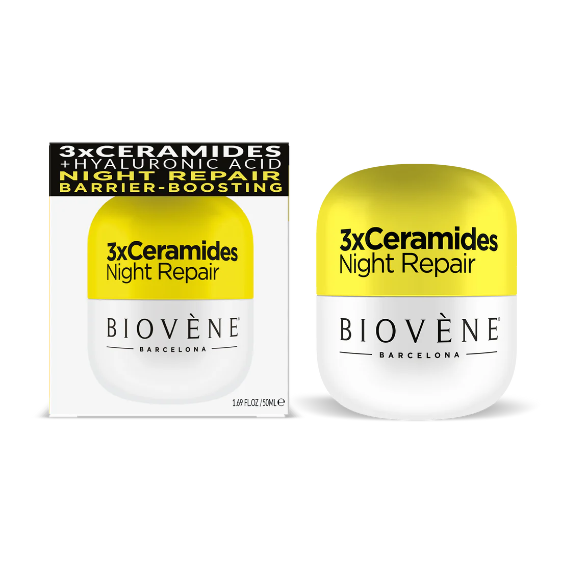 3x Nachtcreme mit Ceramides zur Regeneration und tiefe Flüssigkeitszufuhr - 50 ml