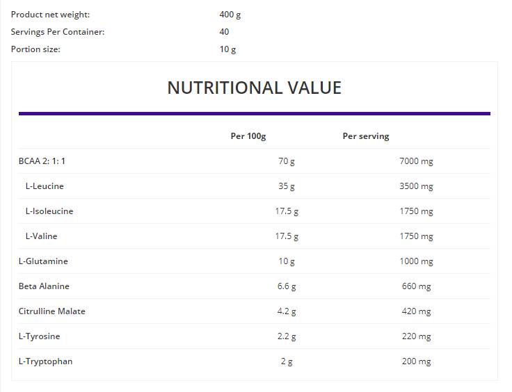 BCAA Max Instant Pulver 400 Gramm