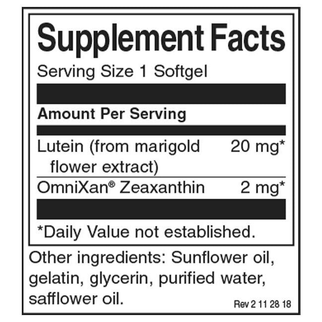 Synergistic Eye Health Lutein & Zeaxanthin 22 mg - 60 Гел капсули - Feel You