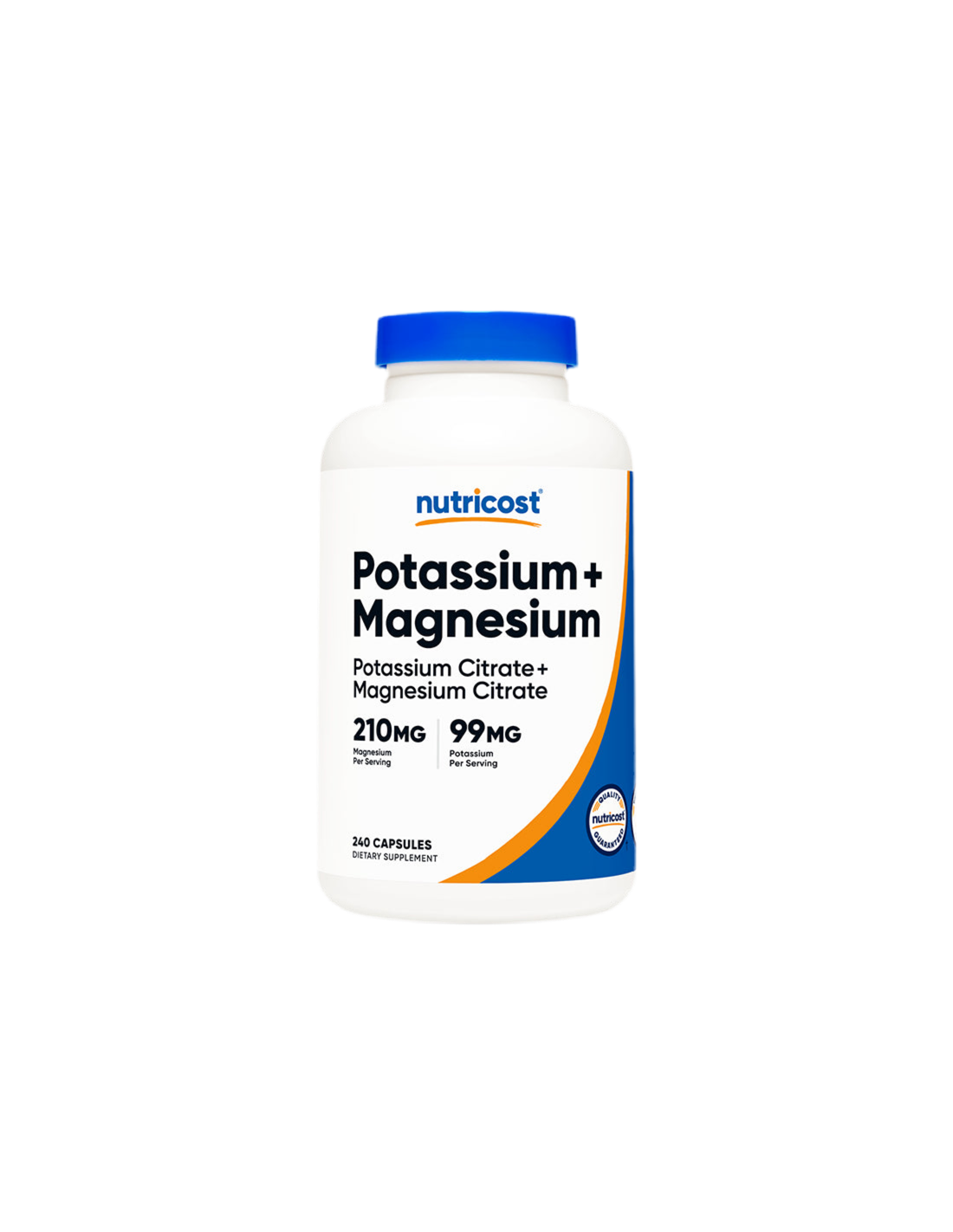 Nerven- und Muskelfunktion – Kalium + Magnesium, 99 mg/210 mg, 240 Kapseln <tc>Nutricost</tc>