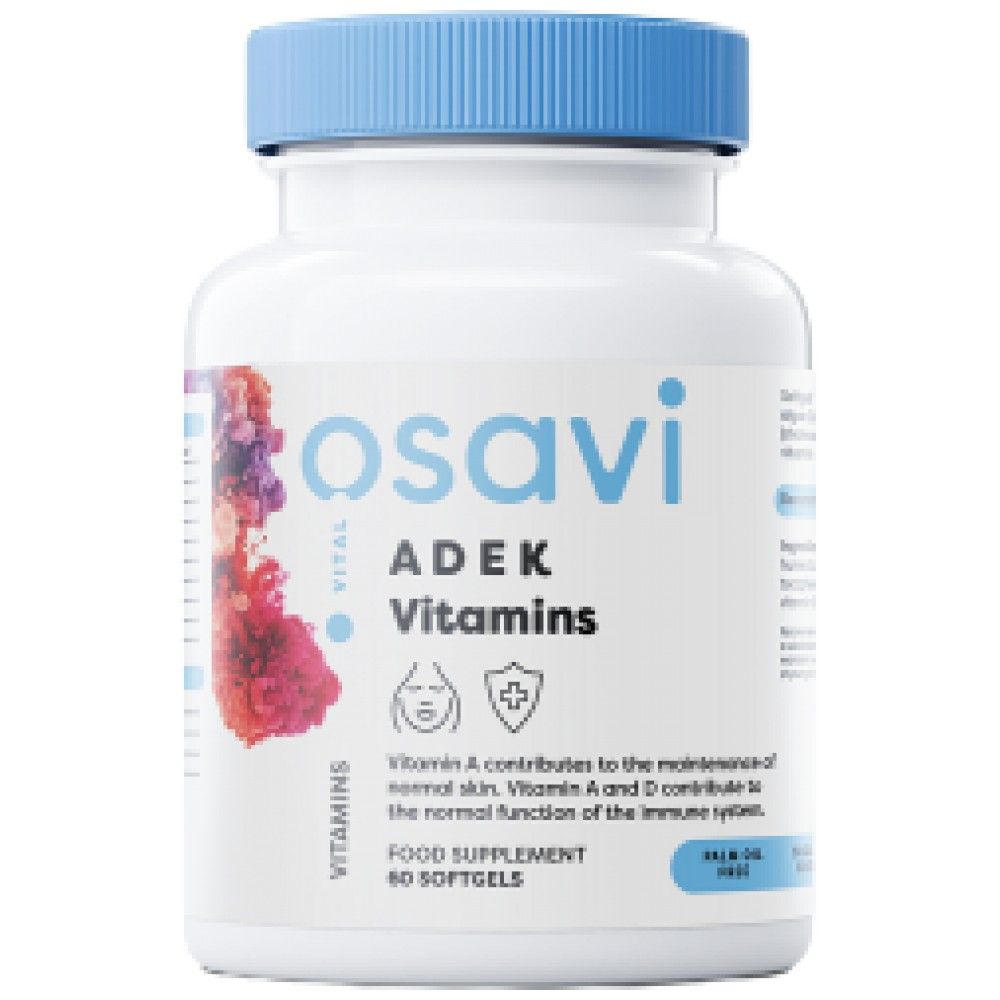 ADEK Vitamine | A + D + E + K | mit Quali-D® - 60 Gelkapseln