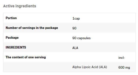 ALA/Alpha-Liponsäure 600 mg – 90 Kapseln