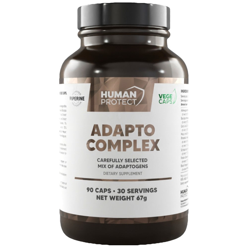 Adapto-Komplex | Adaptogene Matrix mit Ashwagandha, Bacopa, Rhodiola, Ginseng – 90 Kapseln