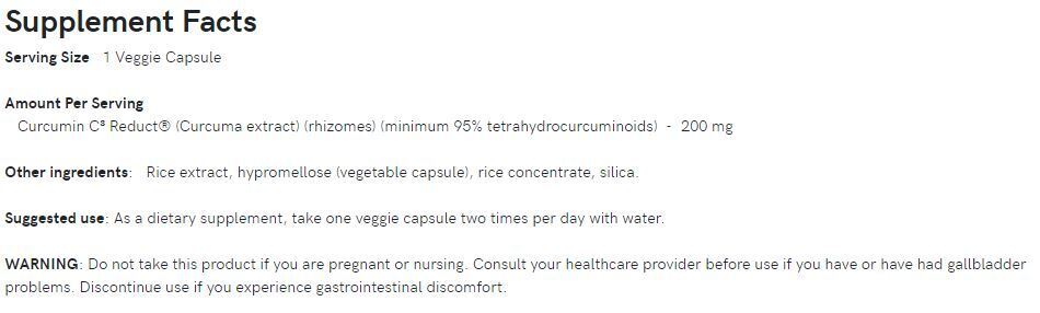 Fortschrittliche Tetrahydro-Curcuminoide 95 % 200 mg./60 Vcaps - 0