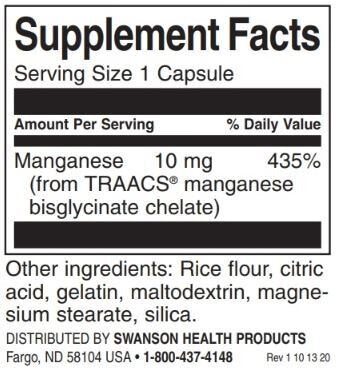 Albion Chelatiertes Mangan 10 mg – 180 Kapseln
