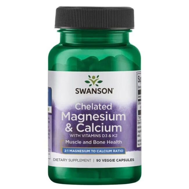 Albion Magnesium & Calcium/mit Vitamin D3 & K2 – 90 Kapseln