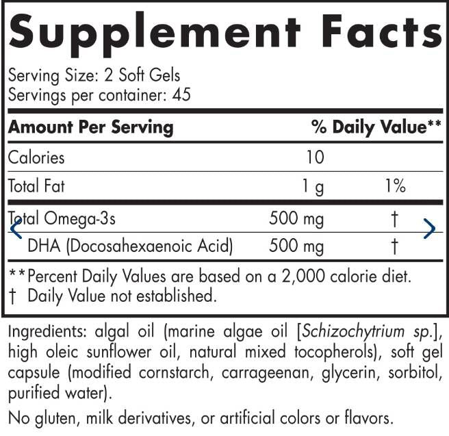 Algen-DHA 500 mg – 60 Gelkapseln