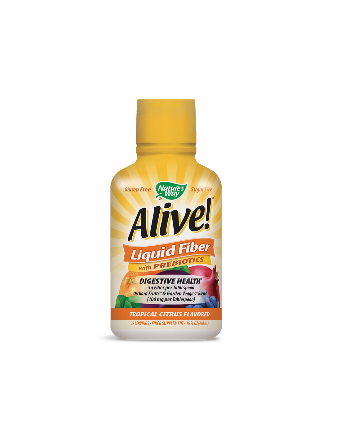 Flüssige Ballaststoffe mit Präbiotika <tc>Alive</tc> - <tc>Alive</tc>Flüssige Ballaststoffe mit Präbiotika, 480 ml, 32 Portionen (Zitrusgeschmack)