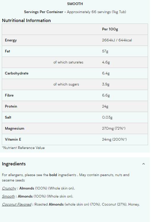 Mandelbutter – Knusprig – 1000 Gramm