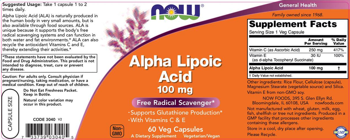 Alpha-Liponsäure 100 mg – 120 Kapseln
