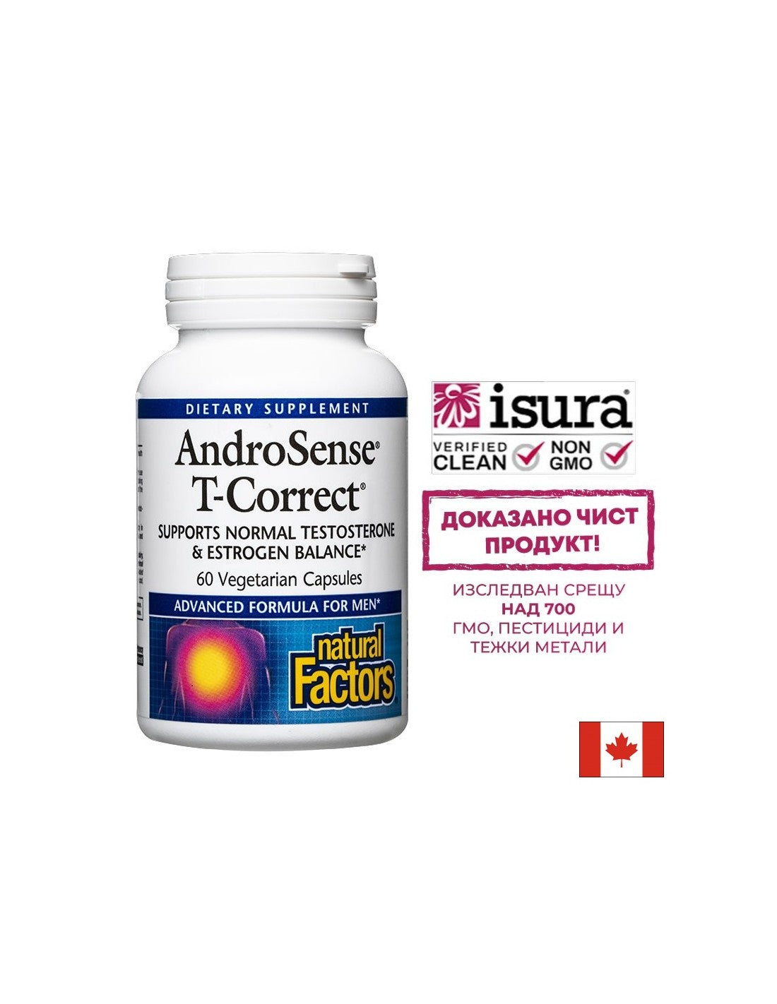 AndroSense™ T-Correct/Testosteron- und Östrogen-Balance-Formel x 60 Kapseln