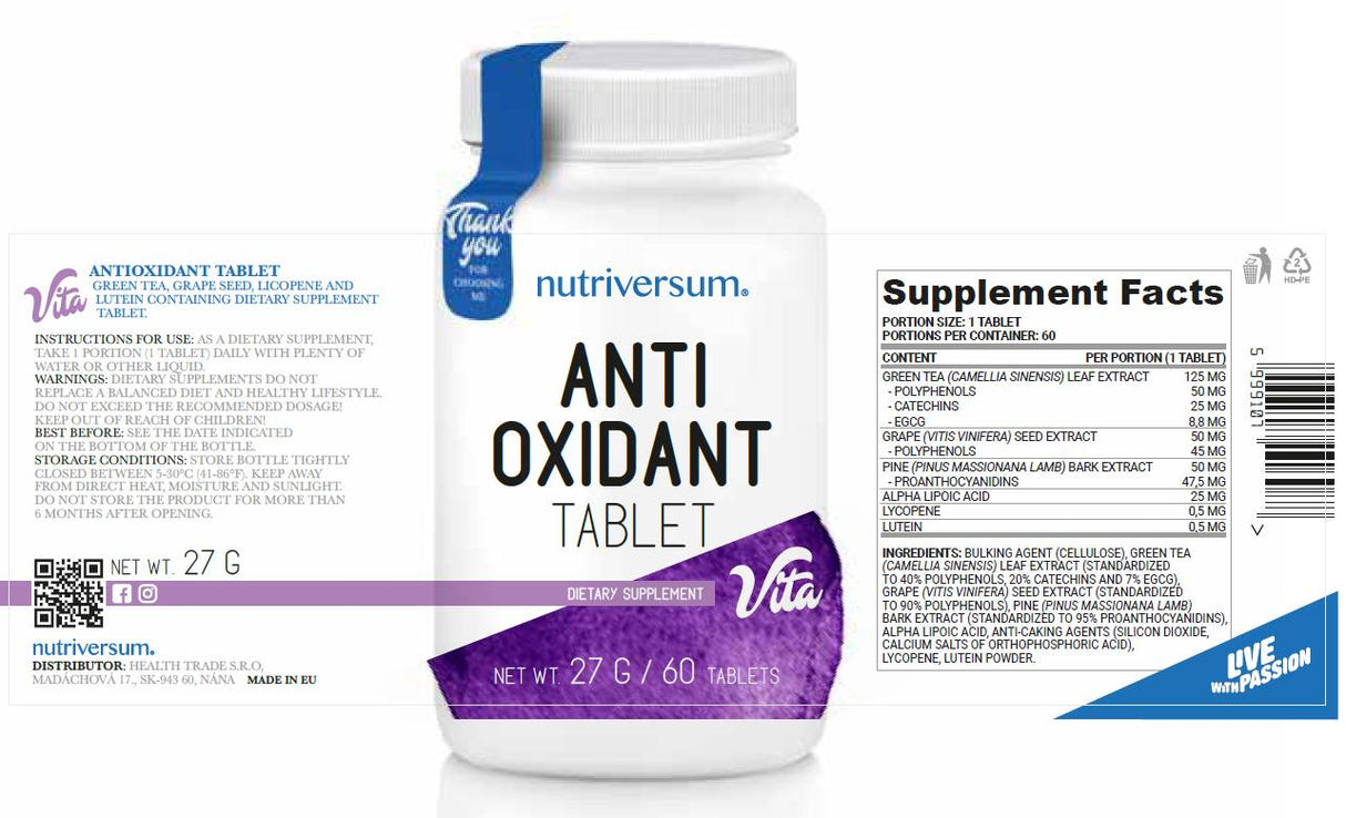 Antioxidans-Tablette | Antioxidative Formel 60 Tabletten
