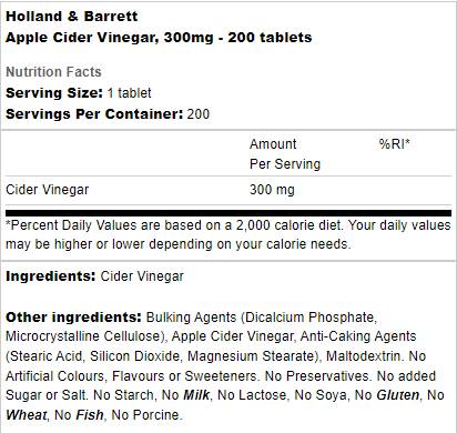 Apfelessig 300 mg – 400 Tabletten