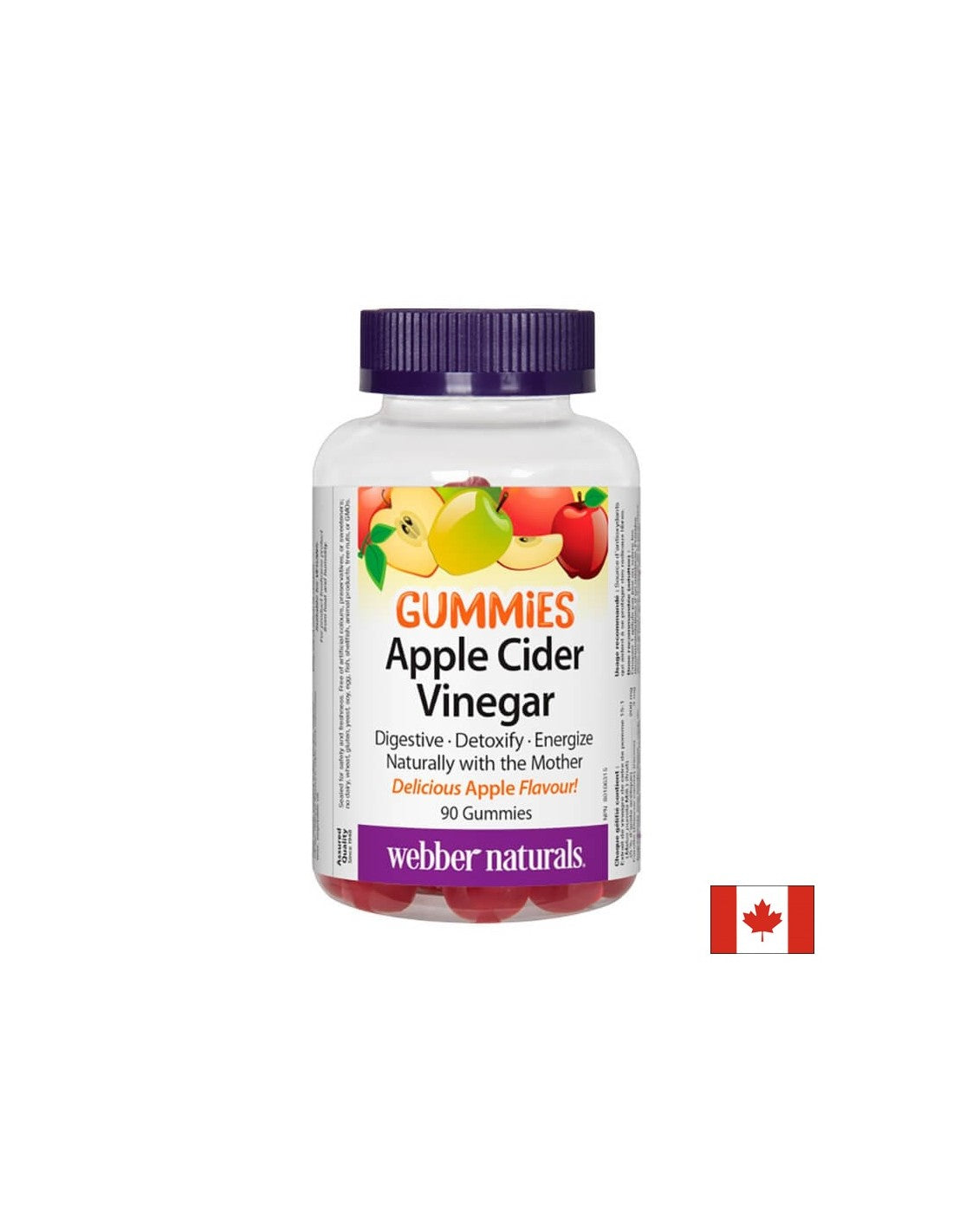 Apfelessig-Gummibärchen – Antioxidativer Schutz und schneller Stoffwechsel, 90 <tc>Webber Naturals</tc> Gelee-Tabletten