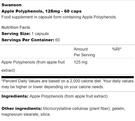 Apfelpolyphenole 125 mg 60 Kapseln
