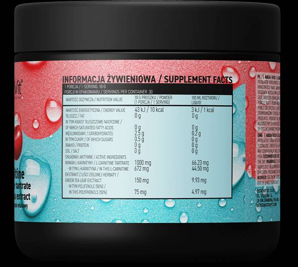 Aqua Kick/Advanced Hydration mit L-Carnitin und grünem Tee – 300 Gramm
