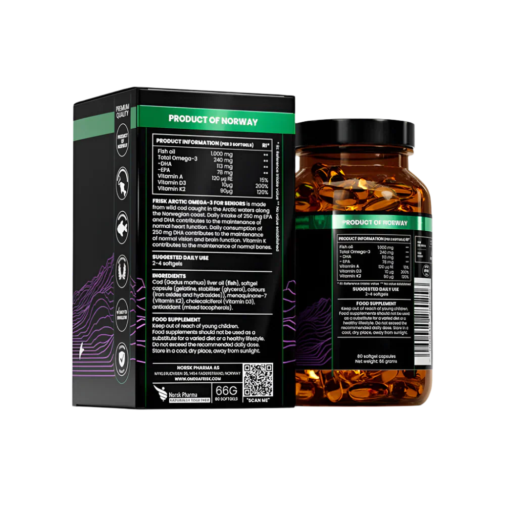 Arctic 50+ – Omega-3 – 100 % wilder arktischer Kabeljau – 80 Kapseln