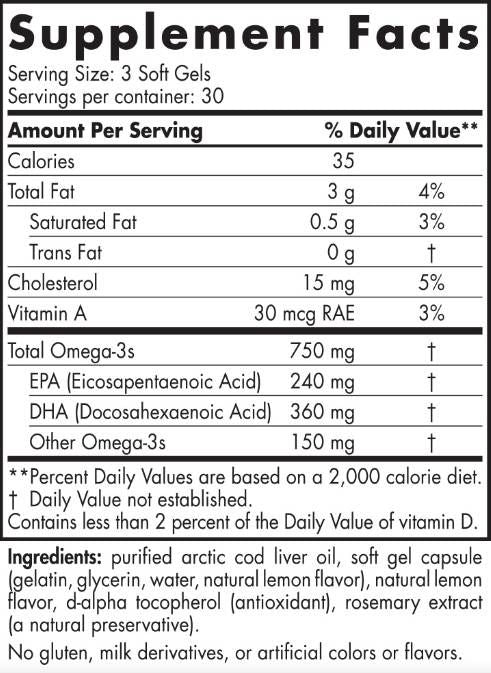Arktisches Dorschleberöl 750 mg – 90 Gelkapseln