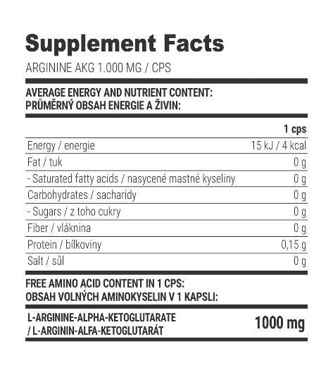 Arginin AKG 1000 mg – 100 Kapseln