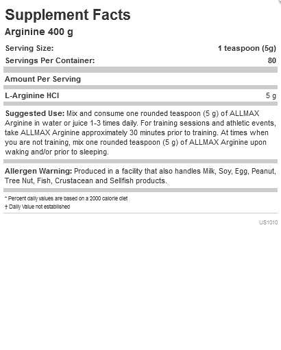 Arginin HCL – 400 Gramm