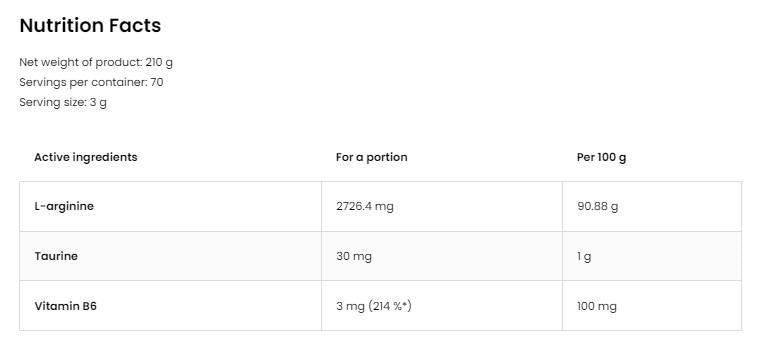 Argininpulver 210 Gramm