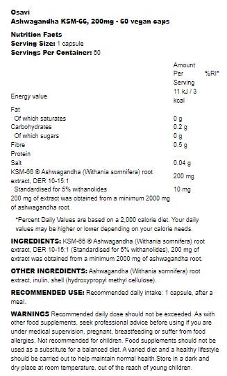 Ashwagandha KSM-66® 200 mg – 60 Kapseln