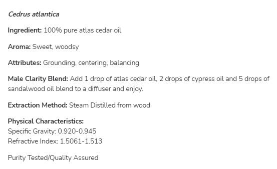 Atlas-Zedernöl | 100 % reine Cedrus Atlantica – 30 ml