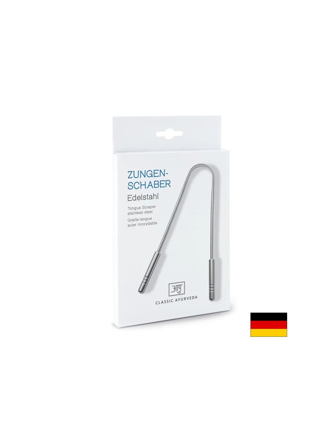 Edelstahl-Zungenschaber Ayurveda, 1 Stk.