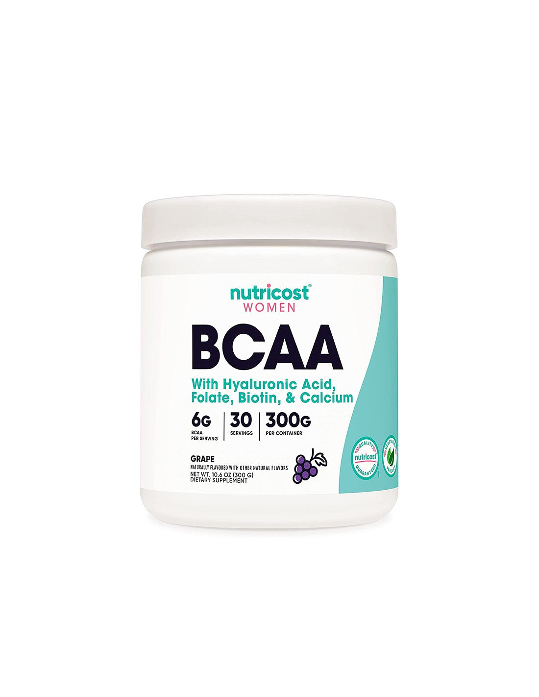 Verzweigtkettige Aminosäuren für Frauen – BCAA – (Traubengeschmack), 300 g Pulver