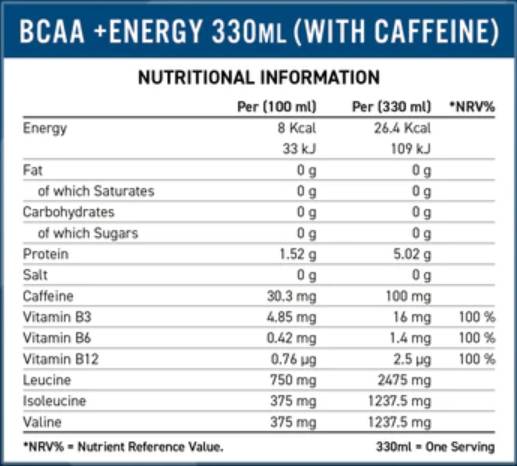 BCAA-Aminohydrat + Energie | Zuckerfrei 330 ml
