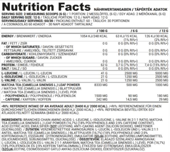 BCAA Matcha | BCAA 2:1:1 mit Matcha-Tee – 360 Gramm