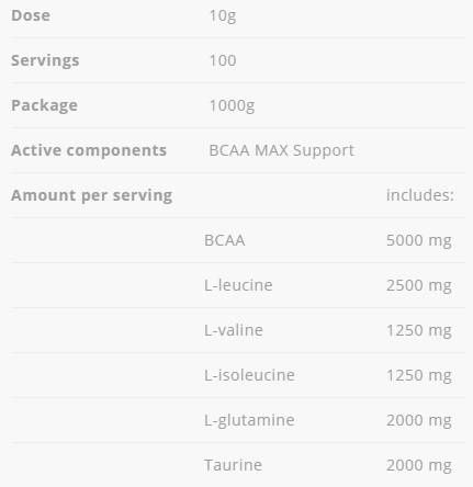 BCAA Max Support – 1000 Gramm