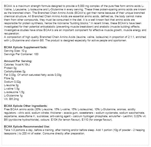 BCAA XPLODE – 1000 Gramm