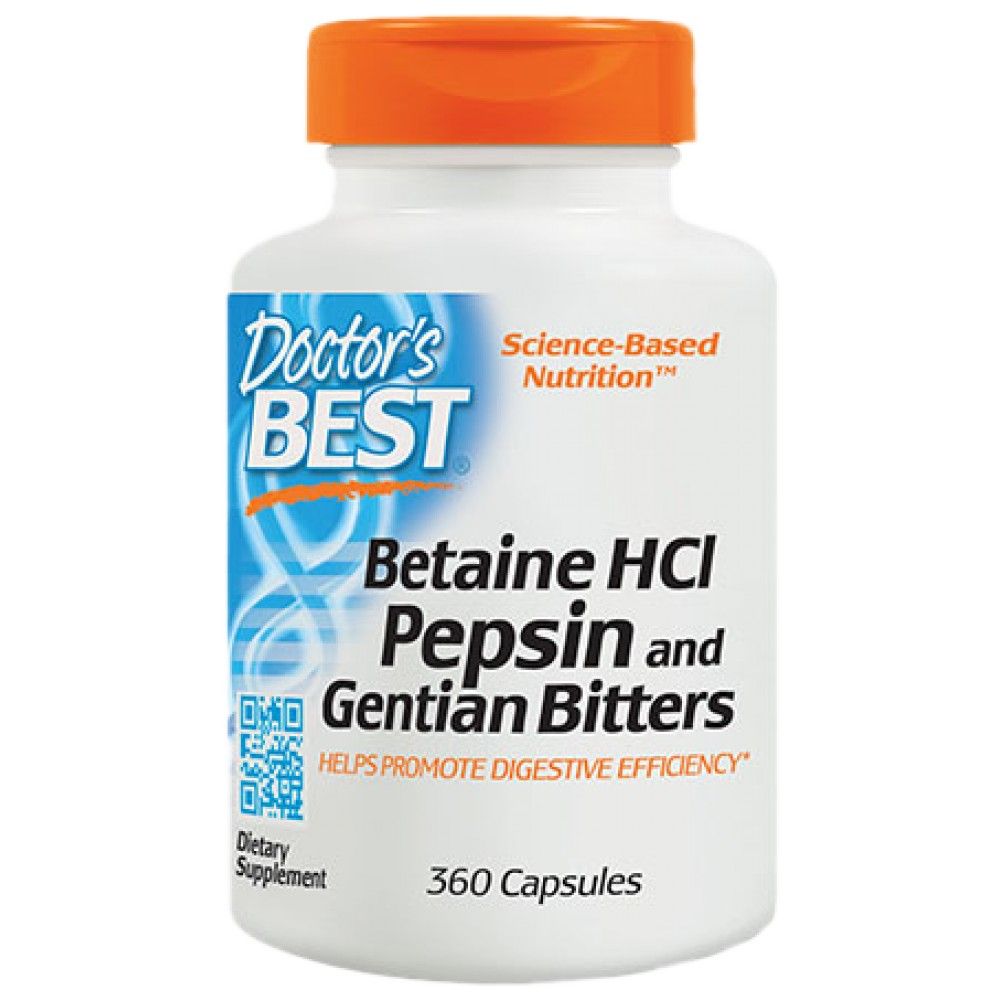 BEST Betain HCL 650 mg/mit Pepsin & Enzianbitter – 360 Kapseln