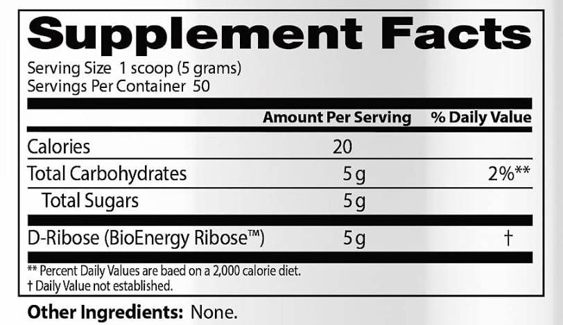 BESTES D-Ribose-Pulver – 250 Gramm