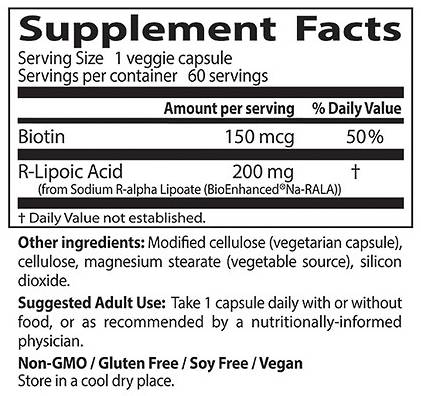 BESTE R-Liponsäure/stabilisiertes NA-R-ALA 200 mg – 60 Kapseln