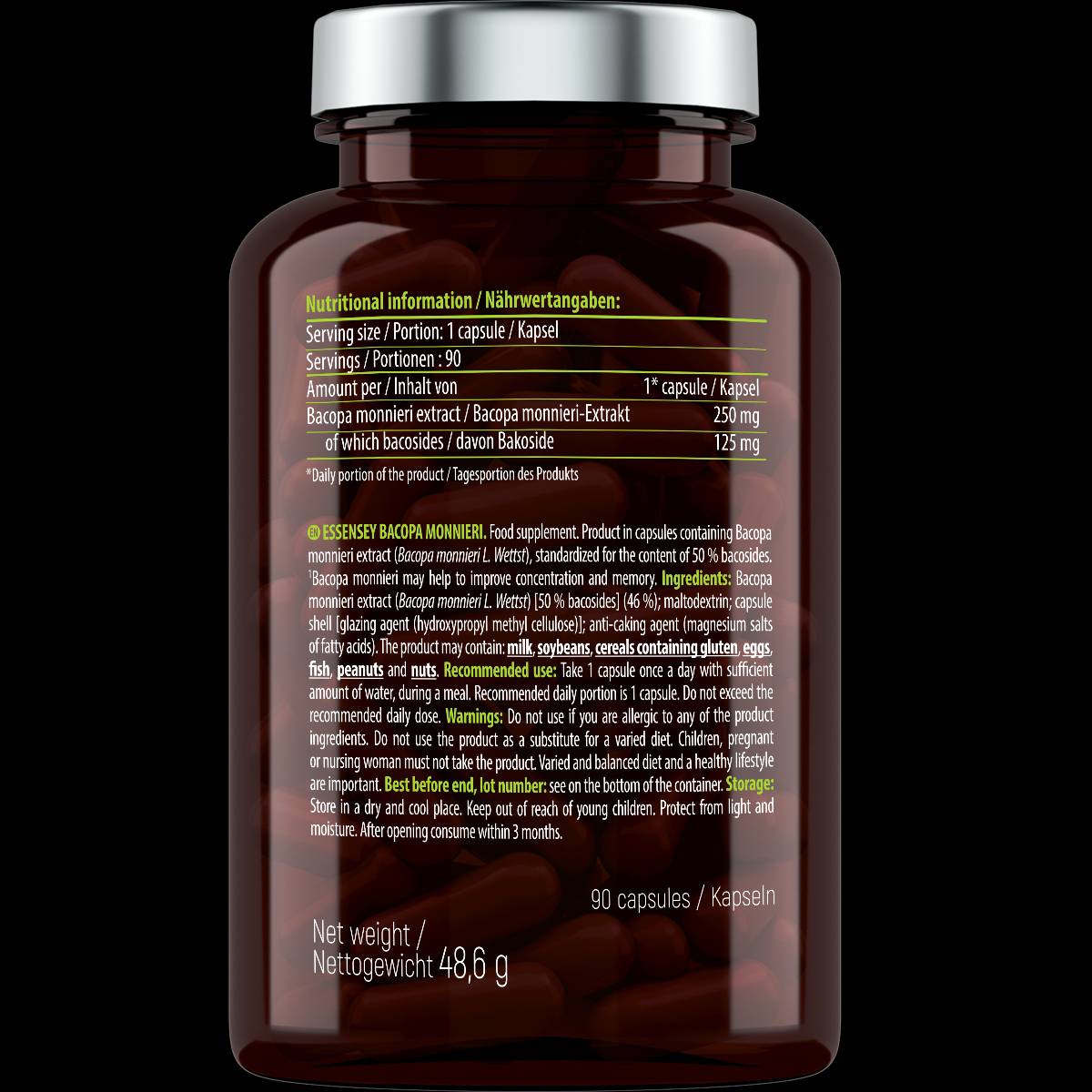 Bacopa Monnieri 250 mg – 90 Kapseln