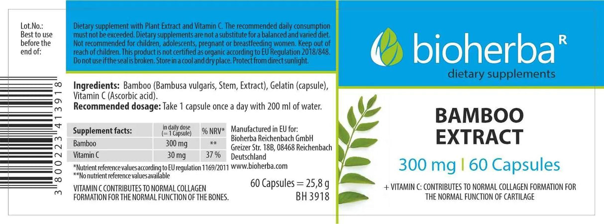 Bambusextrakt 300 mg – 60 Kapseln